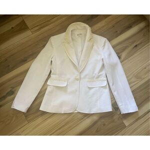 vintage 90s y2k Chadwick's blazer linen blend jacket cream classic 2P